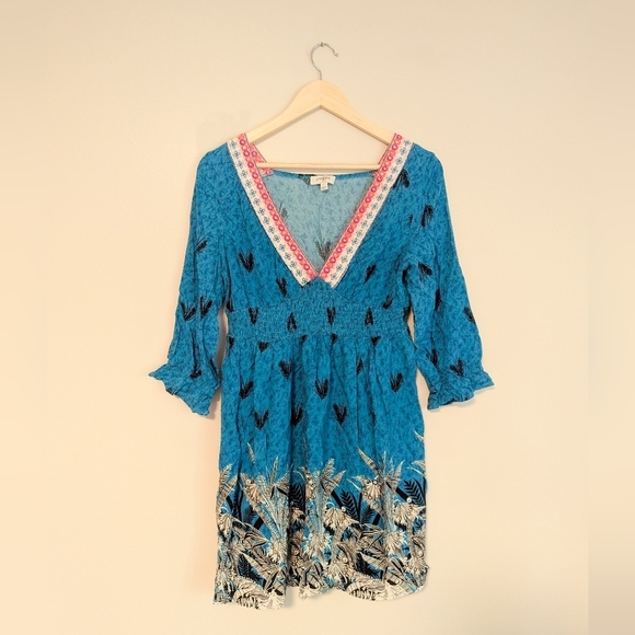 Umgee Dresses & Skirts - Umgee Colorful Smocked Patterned Dress